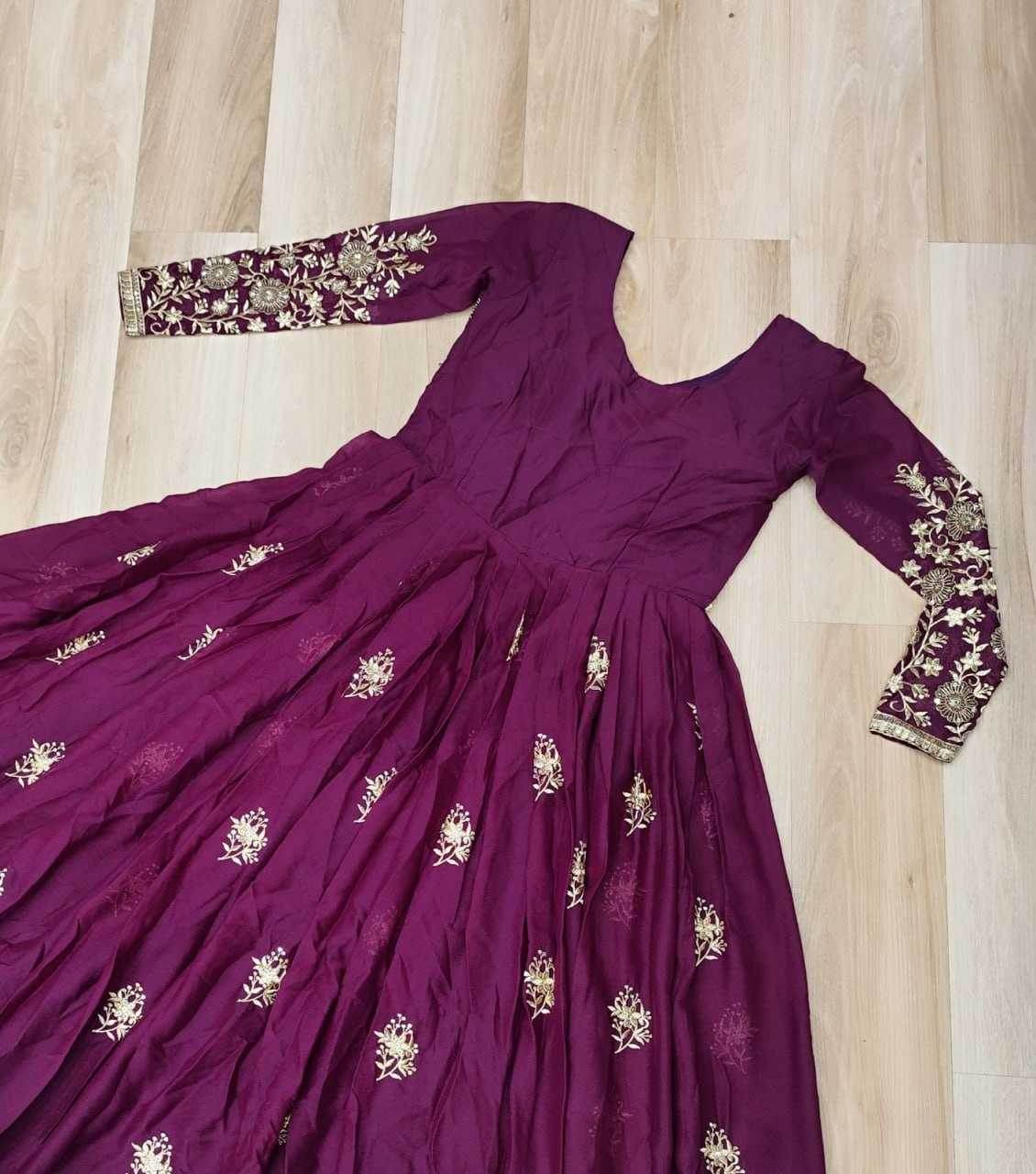 Georgette Designer Gown With Dupatta - MYLUXURY LANE ENTERPRISE
